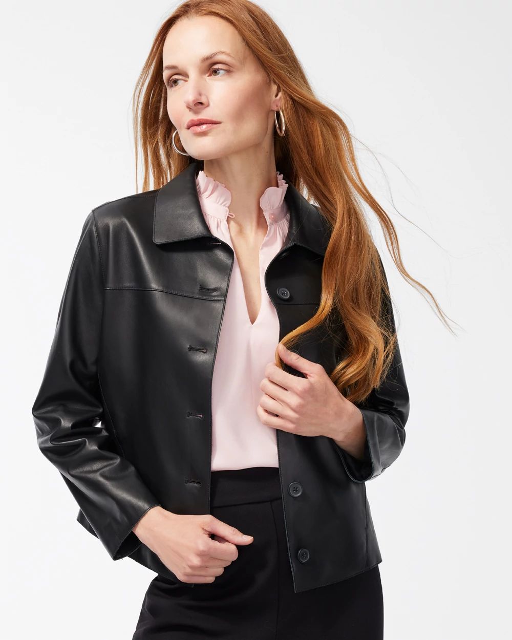 Black Label Cropped Leather Jacket | Chico's Black Label Cropped Leather Jacket | Chico's